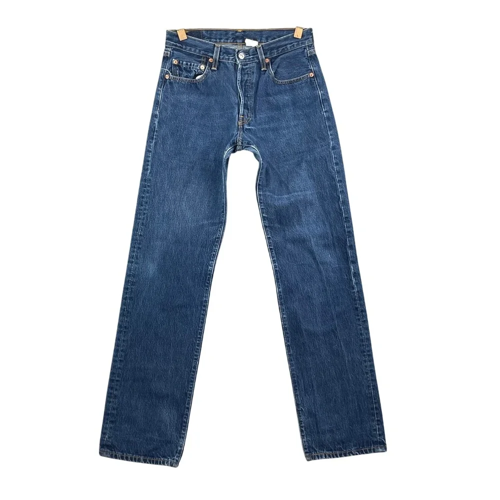 Levi's 501 Jeans‎ Mens 29x31 Blue Vintage Button Fly Moto Skate Denim Academia